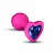 Plug Anal em Silicone Médio Pink com Joia Coração Azul - Imagem 1