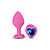 Plug Anal em Silicone Médio Pink com Joia Coração Azul - Imagem 2