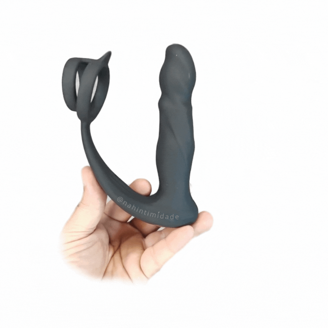 Anel Peniano com Vibrador de Próstata Com Vai e Vem e Controle Remoto Sem Fio - Recarregável - Imagem 2