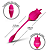 Vibrador 2 em 1 Com Língua Formato de Rosa e Bullet - Recarregável - Imagem 3