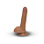 Pênis Realístico com Escroto e Ventosa - 19x2,8cm - Marrom - Imagem 1