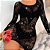 Vestido Arrastão Lily Com Manga Longa E Strass - Tamanho Único - Imagem 3