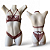 Conjunto Sensual Bicolor Strappy - Marsala com Prata - Imagem 1
