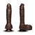 Pênis Ultra Realístico em Silicone Líquido com Escroto e Ventosa - 25x4,8cm - Marrom - Imagem 2