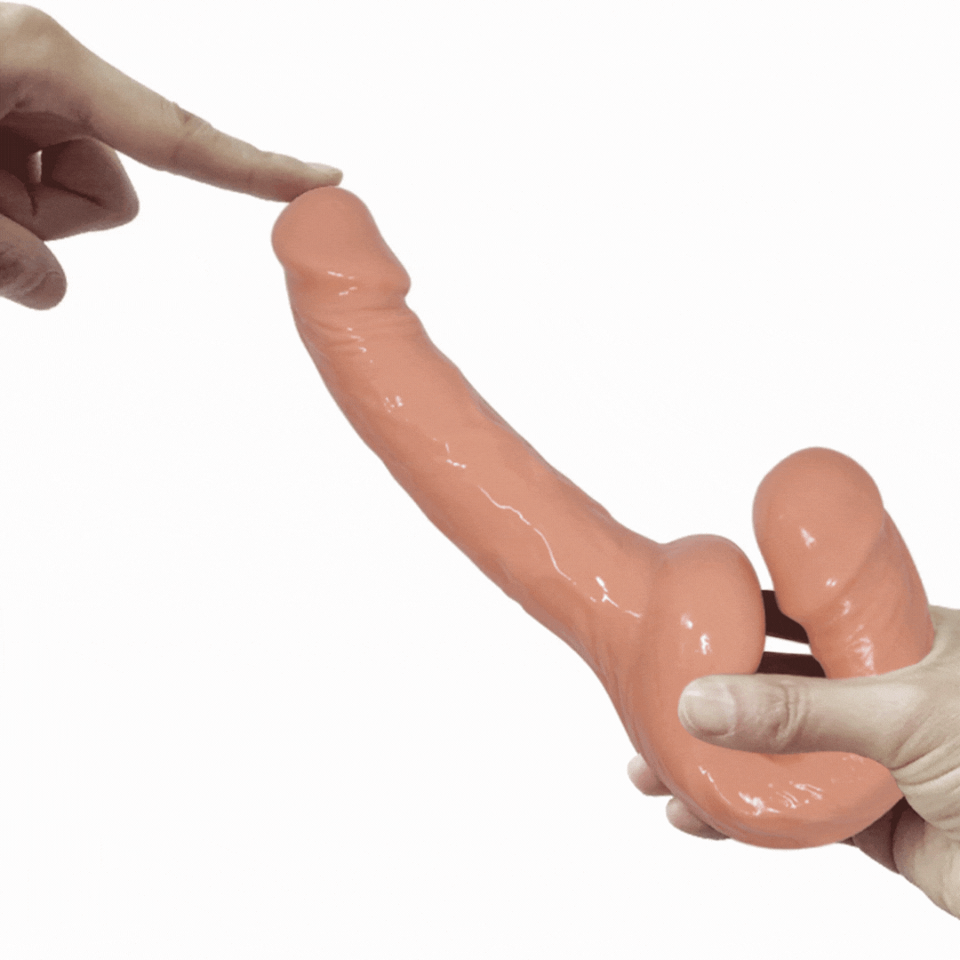 Pênis Duplo - Strapless (Sem Cinta) Para Casal - Bege - Imagem 5