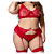 Conjunto Jordana Plus Size com Cinta Liga - Vermelho - Imagem 2