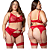 Conjunto Jordana Plus Size com Cinta Liga - Vermelho - Imagem 1