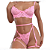 Conjunto Francine de Renda com Cinta-Liga - Rosa - Imagem 2