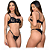 Conjunto Stefany com Tule Recorte de Flor - Preto - Imagem 1