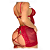Camisola Sexy de Tule com Calcinha Pietra - Vermelha - Imagem 3