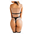 Fetiche Harness Body com Cinta Liga em Couro - Vermelho - Imagem 3