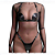 Fetiche Harness Conjunto Sutiã e Calcinha em Couro - Preto - Imagem 1
