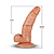 Pênis Realístico com Escroto, Vibro e Ventosa 14x2,6cm - Bege - Imagem 2