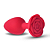 Plug Anal em Silicone Médio com Formato de Rosa - Vermelho - Imagem 1