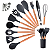 Kit 17 Talheres Para Cozinha Com Cabo De Madeira E Silicone - Imagem 1