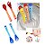 Colher Bebe Infantil Com Garfo para Bebê de Silicone com Indicador de Temperatura Alimentacao Sem Bpa Termosensivel Termica Garfo - Imagem 1