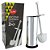 Escova Sanitária Inox Para Limpar Vaso Com Suporte Privada Cerdas Flexíveis Banheiro Sanitário Limpeza Higienização Base Antiderrapante - Imagem 2