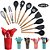 Kit Utensílios De Cozinha Silicone Jogo 12 Peças Com Suporte Espatula Colheres Cabo Madeira Decoração Colher - Imagem 8