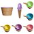 Pote de Sobremesa de Plástico Sorvete Casquinha Colorido Com Colher Decoração Tigela Bowl - Imagem 1