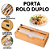 Porta Papel Alumínio E Filme Cortador De Plástico Pvc Suporte Rolos Cozinha Organizador Bambu - Imagem 1