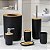Kit Banheiro Acessórios Lavabo Bambu 6 Peças Lixeira Escova Sanitária Porta Escovas Saboneteira Conjunto Design Moderno - Imagem 5
