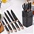 Kit De Faca De Cozinha Com Cepo Jogo De Facas Com Suporte Antiaderente Conjunto 7 Peças Inox Marmorizadas Utensílios - Imagem 8