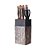 Kit De Faca De Cozinha Com Cepo Jogo De Facas Com Suporte Antiaderente Conjunto 7 Peças Inox Marmorizadas Utensílios - Imagem 3