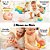 Chocalho Para Bebê Com Mordedor 3 Meses Flexível Brinquedo Barulho Infantil Menino Menina Recém Nascido Bolinha Leão Elefante Bastão Colorido - Imagem 2