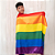 Bandeira LGBT Grande Bandeiras LGBT+ Acessórios Carnaval Fantasia Capa Arco Iris Colorida - Imagem 2