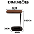Mesa De Canto Lateral Mesinha de Apoio Para Quarto Meza Industrial Sala Decoração Móveis - Imagem 9