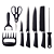 Jogo De Facas De Cozinha Conjunto De Faca Inox Kit Para Churrasco 8 Peças Antiaderente Cozinhas - Imagem 2