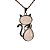Pingente Gatinho Quartzo Rosa - Imagem 1