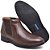 Bota Botina Ortopédica Elastico Calce fácil Bico Redondo Masculina Anatômica Leveterapia Café - Imagem 4