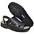 Chinelo Sandália Masculino Ortopédico Antstress Palmilha Gel Couro Legitimo Preto - Imagem 10