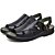 Chinelo Sandália Masculino Ortopédico Antstress Palmilha Gel Couro Legitimo Preto - Imagem 4