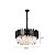 Lustre Fancy Ø60x19x33cm - Preto E Cristais K9 Transparentes - Imagem 2
