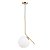 Pendente Balance Ø20cm 1,50 Metro De Cabo - Metal Dourado E  Vidro Leitoso - Imagem 1