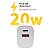 Carregador Peining Carga Turbo 20W 2 Portas Usb e Tipo-C - Imagem 3