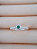 Anel flor pedra verde prata 925 - Imagem 1