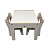 Mesa com cadeiras infantil conjunto kit mdf branco mesinha estudo cadeirinha para atividades desenho - Imagem 2