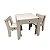 Mesa com cadeiras infantil conjunto kit mdf branco mesinha estudo cadeirinha para atividades desenho - Imagem 4