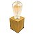 Luminária de Mesa LED Cube Madeira E27 - Imagem 2