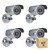 Kit 4 Câmera Segurança de LED Bullet Infravermelho HD 36 LEDs Prateada - Imagem 1