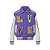 LOUIS VUITTON - Jaqueta Blouson Varsity Multi-Patches Leather "Lilás/Branco" -NOVO- - Imagem 1