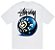 STUSSY x BORN & RAISED - Camiseta 8 Ball "Branco" -NOVO- - Imagem 1