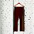 NEEDLESS - Calça Track Logo Embroidered Webbing Trimmed Velour "Vinho/Verde" -USADO- - Imagem 1