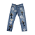 DENIM TEARS x VIRGIL ABLOH - Calça Message In a Tear Printed "Azul" -USADO- - Imagem 1