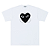 COMME DES GARÇONS  - Camiseta Play Print Black Heart Studs "Branco" -NOVO- - Imagem 1