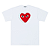 COMME DES GARÇONS  - Camiseta Play Print Red Heart Studs "Branco" -NOVO- - Imagem 1
