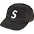 SUPREME - Boné Pigment Coated Canvas S Logo 6-Panel FW25 "Preto" -NOVO- - Imagem 1